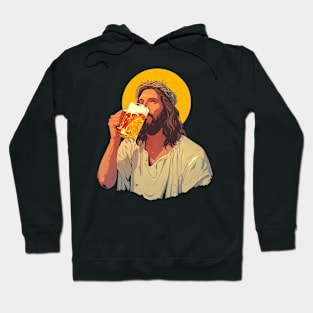 Beer with Jesus Funny Parody Hoodie